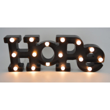 Hope Plastic Letter avec LED pour décoration intérieure
